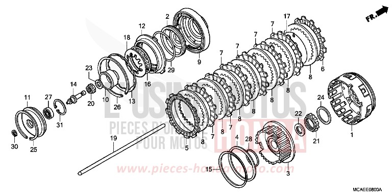 EMBRAYAGE de Gold Wing GRAPHITE BLACK (NHB01) de 2015